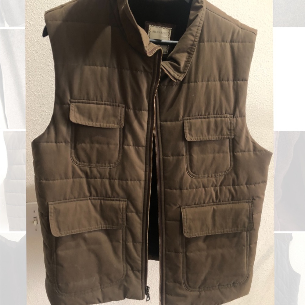 Billy Reid hunting style shearling lined vest